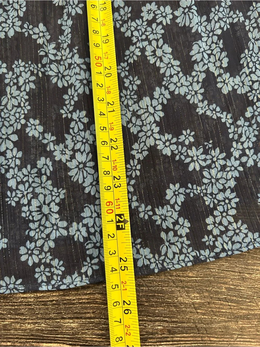 Michael Kors Off the Shoulder Blouse Womens Size M Blue Pleated Floral Metallic